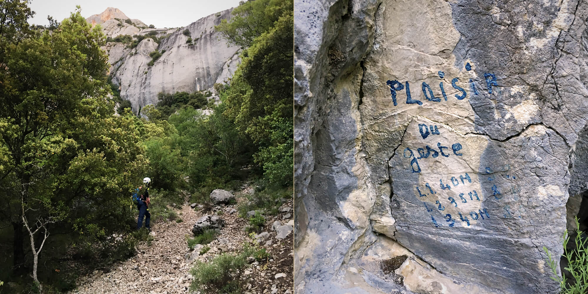 Départ au pied du secteur Pubis pour la première longeur